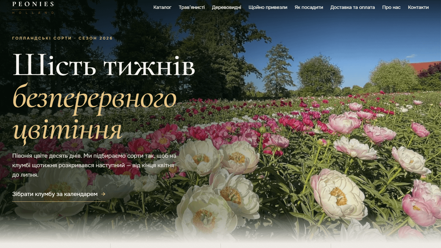 Peonies Holland — пионы из Нидерландов